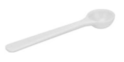 Cuillère doseuse 2 ml en plastique alimentaire blanc pour poudre — équivaut à 1 g