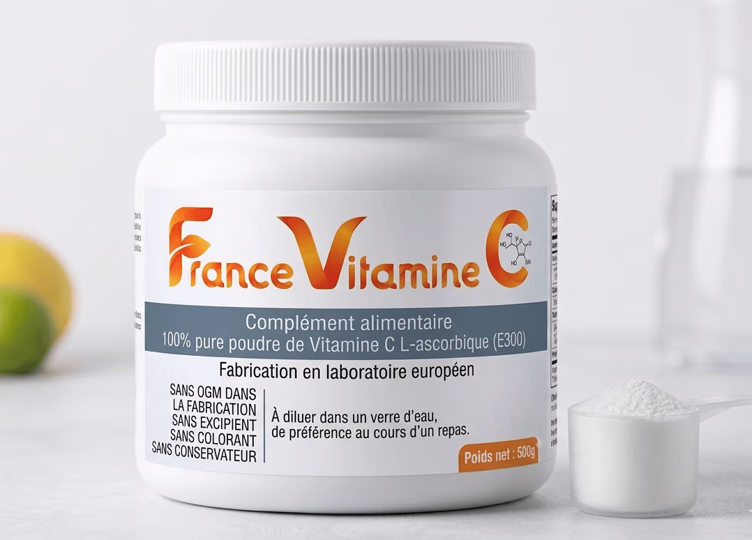 Poudre pure d'acide L-ascorbique pharmaceutique 99,7% — France Vitamine C